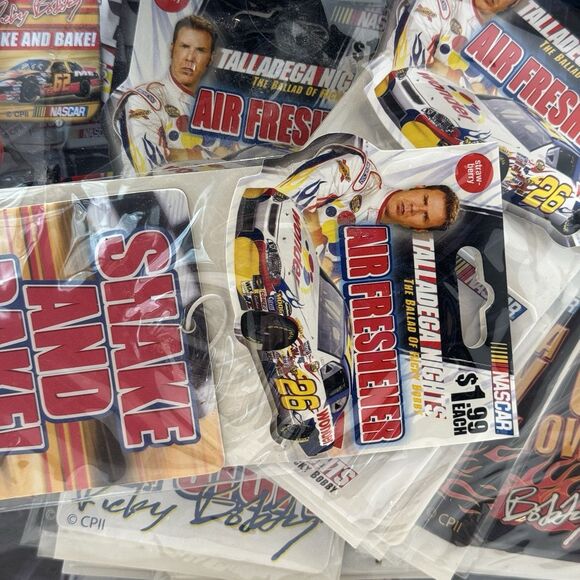 NOS Talladega Nights Air Freshener Counter Display Magnets Buttons Display Kit - Picture 12 of 15